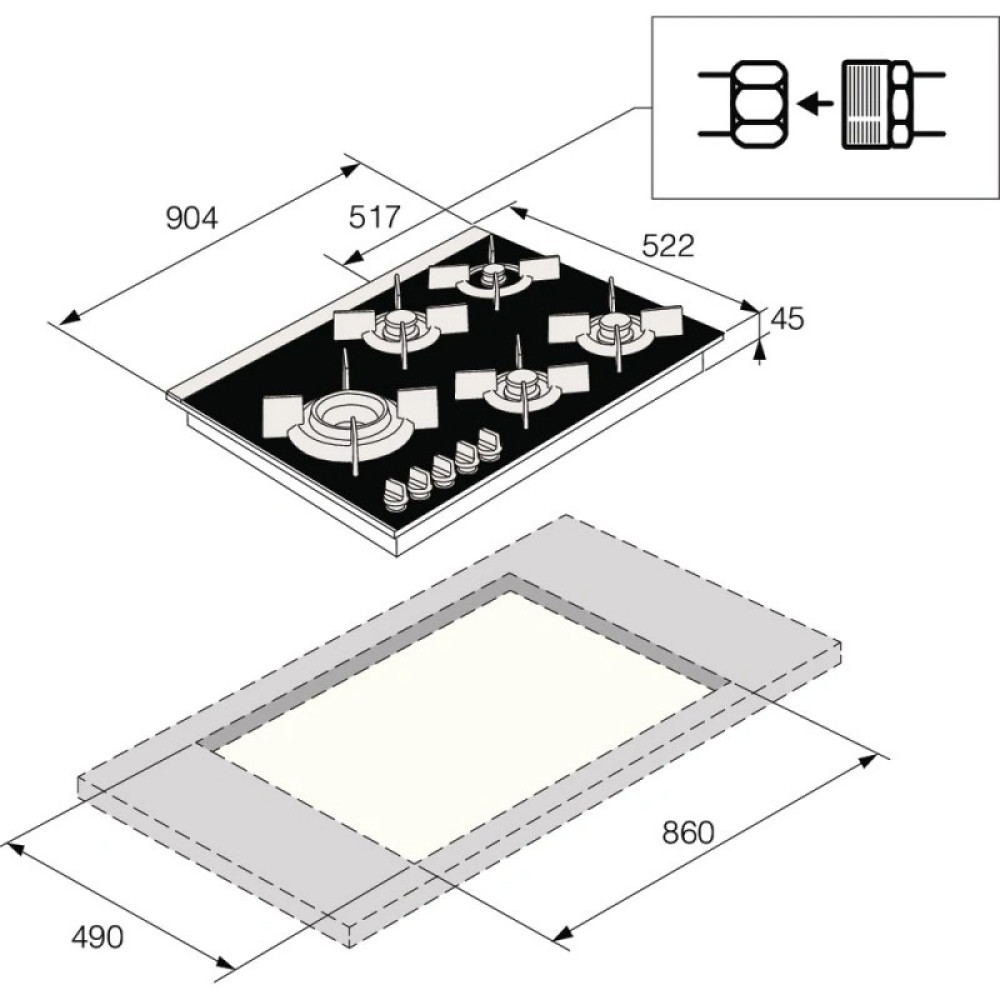 Gas hob ASKO HG8953BGB1